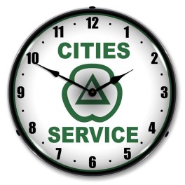 Cities Services  LED Wall Clock  Illuminated not Neon