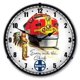 Santa Fe Chief LED Lighted Premium Wall Clock