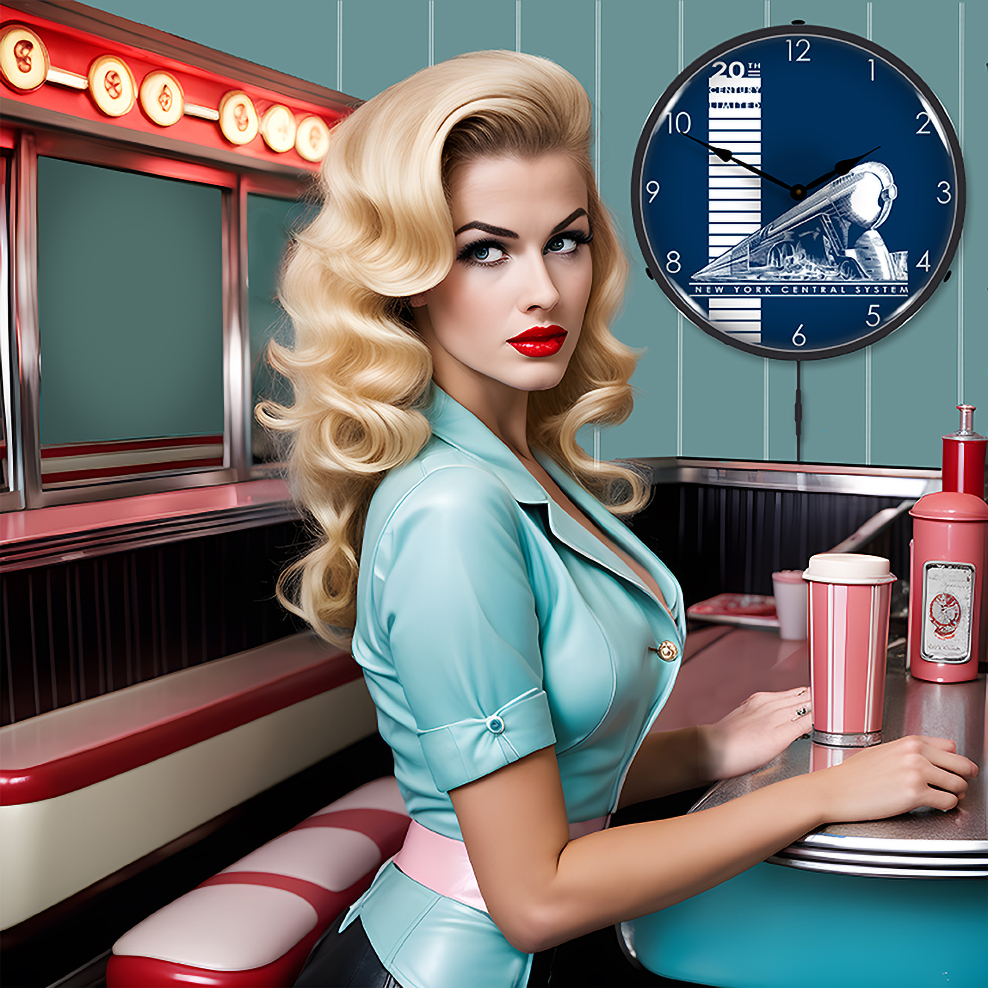 20th Century Limited LED Wall Clock Illuminated not Neon 3 20th Century Limited LED Wall Clock Illuminated not Neon - Image 3