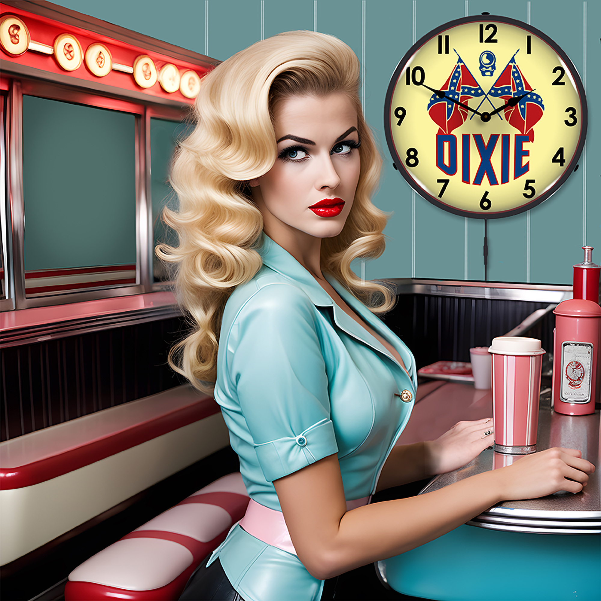 Dixie Gas LED Wall Clock Illuminated not Neon 3 Dixie Gas LED Wall Clock Illuminated not Neon - Image 3