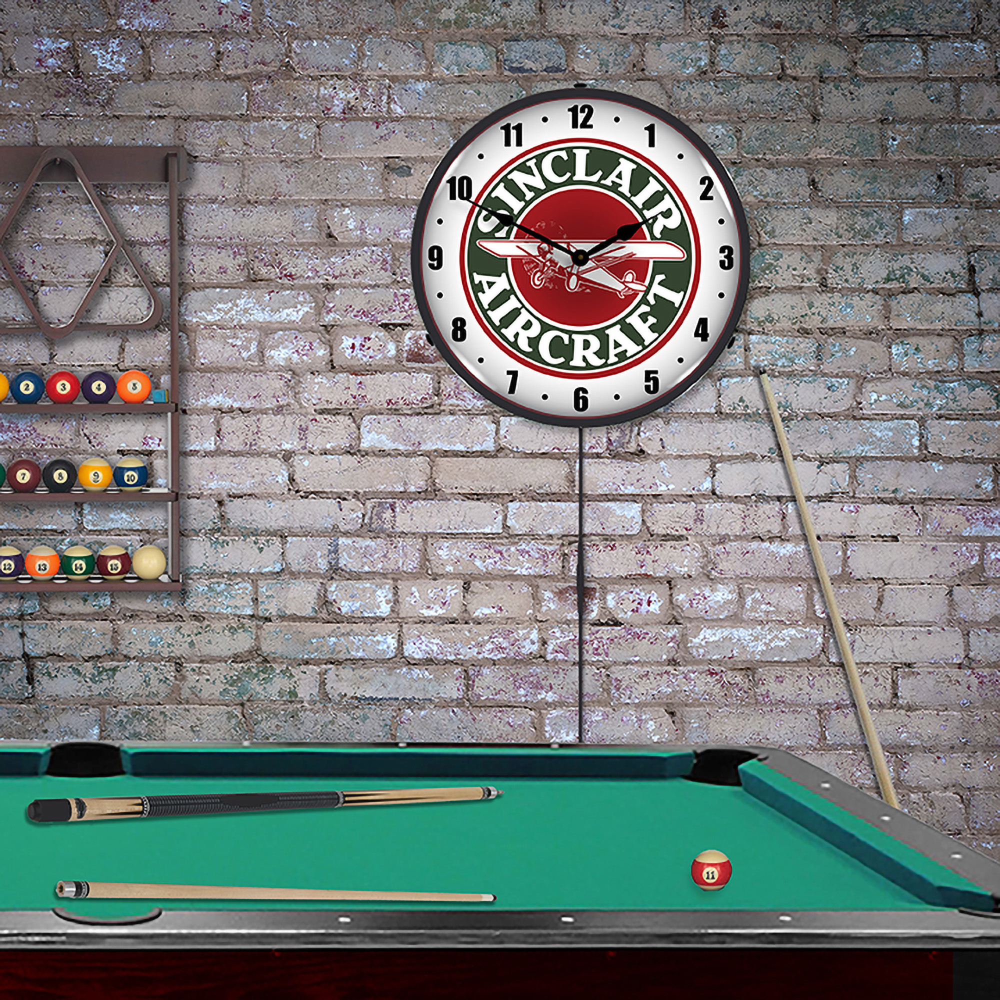 Sinclair Aircraft LED Wall Clock Illuminated not Neon 4 Sinclair Aircraft LED Wall Clock Illuminated not Neon - Image 4