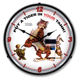 Esso Tiger LED Wall Clock Illuminated not Neon