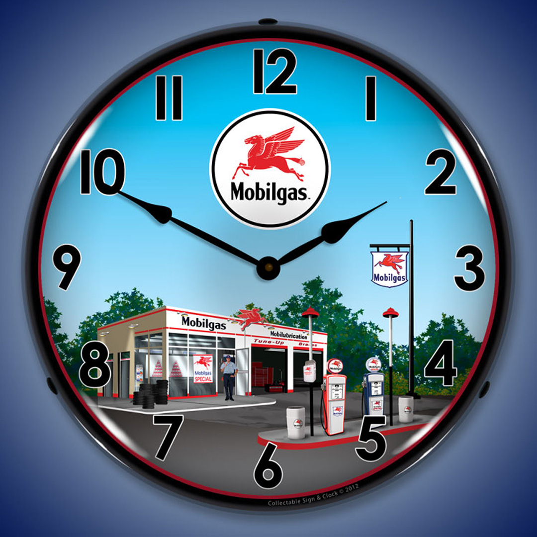 Mobil Station LED Wall Clock Illuminated not Neon 2 Mobil Station LED Wall Clock Illuminated not Neon - Image 2