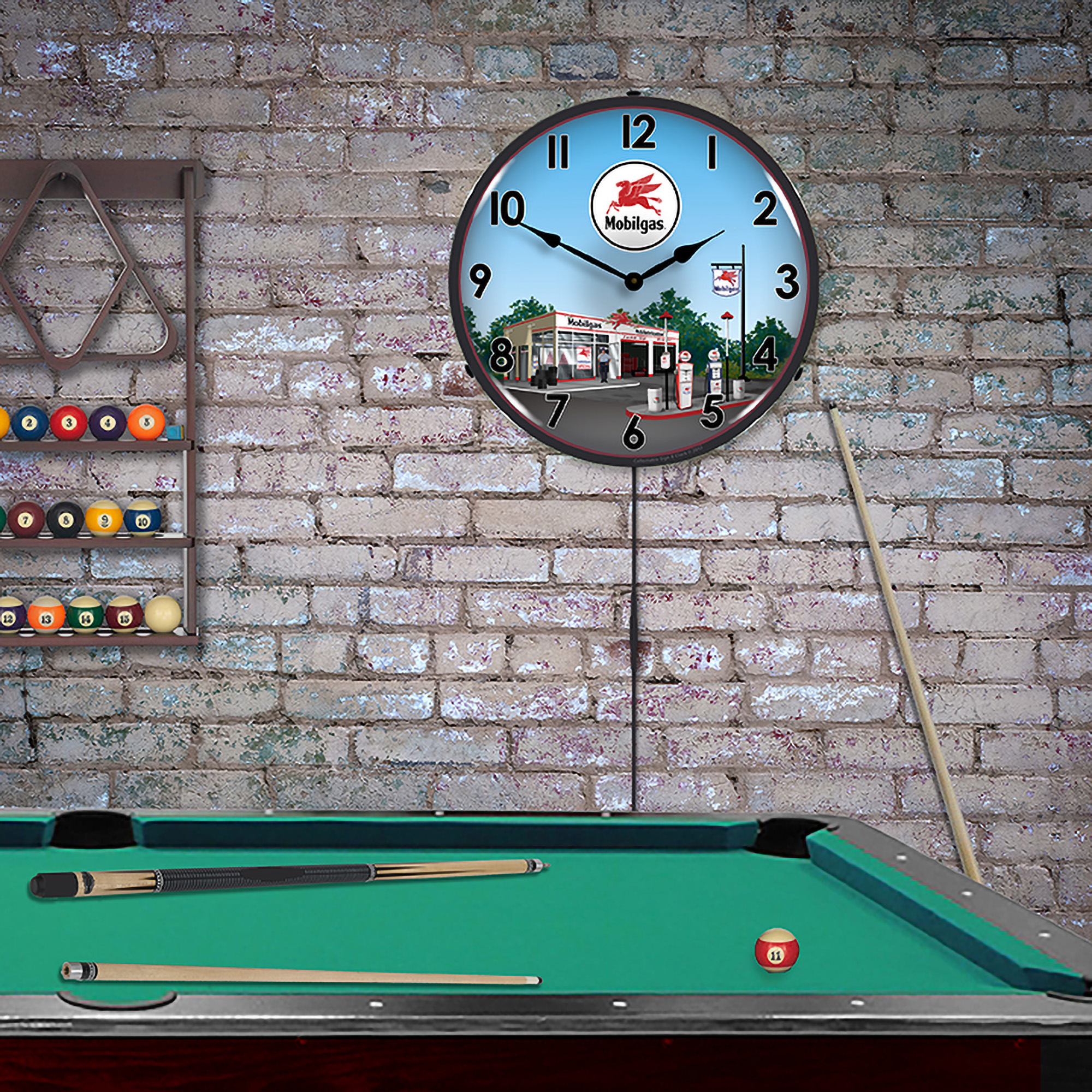 Mobil Station LED Wall Clock Illuminated not Neon 4 Mobil Station LED Wall Clock Illuminated not Neon - Image 4