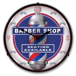 Barber Shop  LED Wall Clock Illuminated not Neon