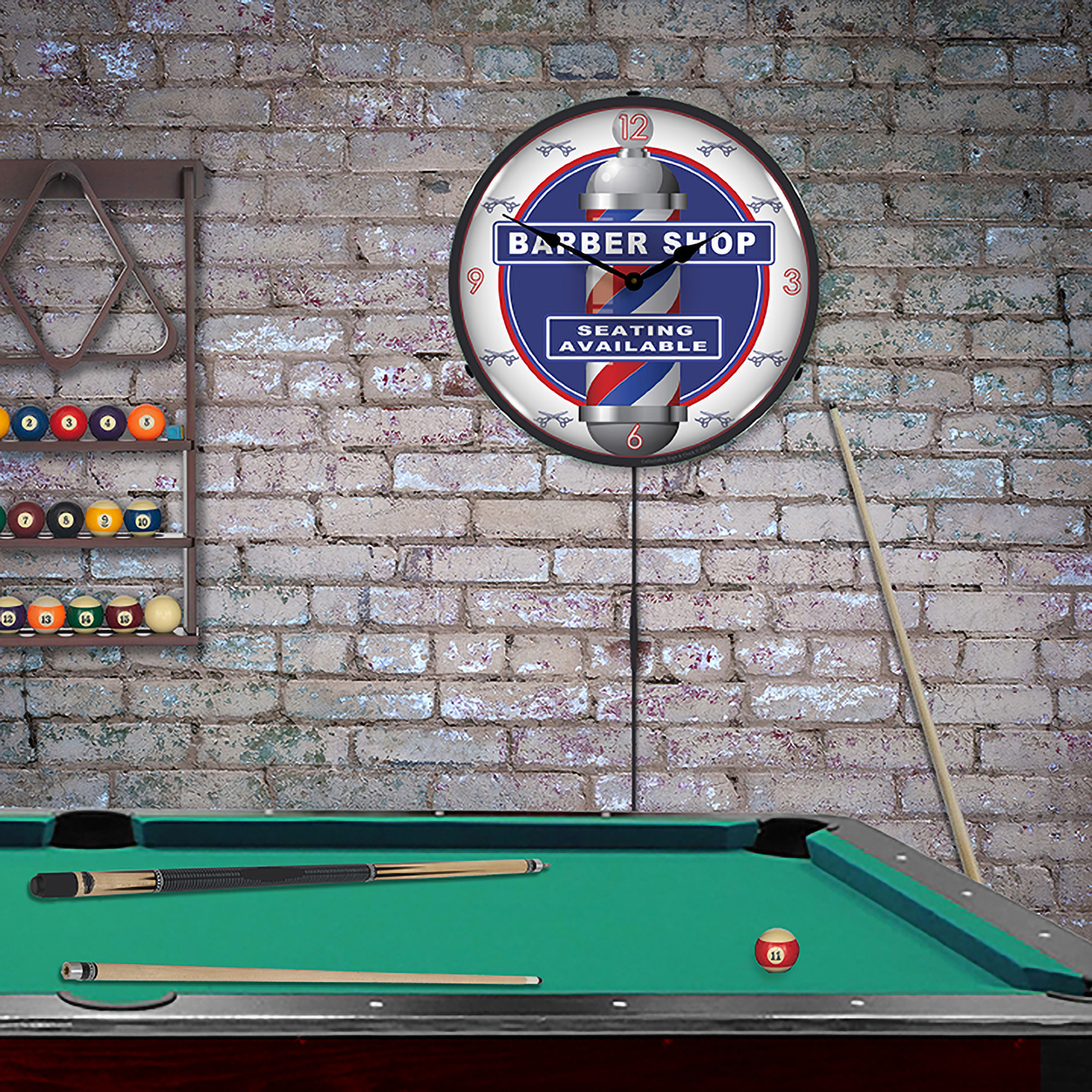 Barber Shop LED Wall Clock Illuminated not Neon 4 Barber Shop LED Wall Clock Illuminated not Neon - Image 4