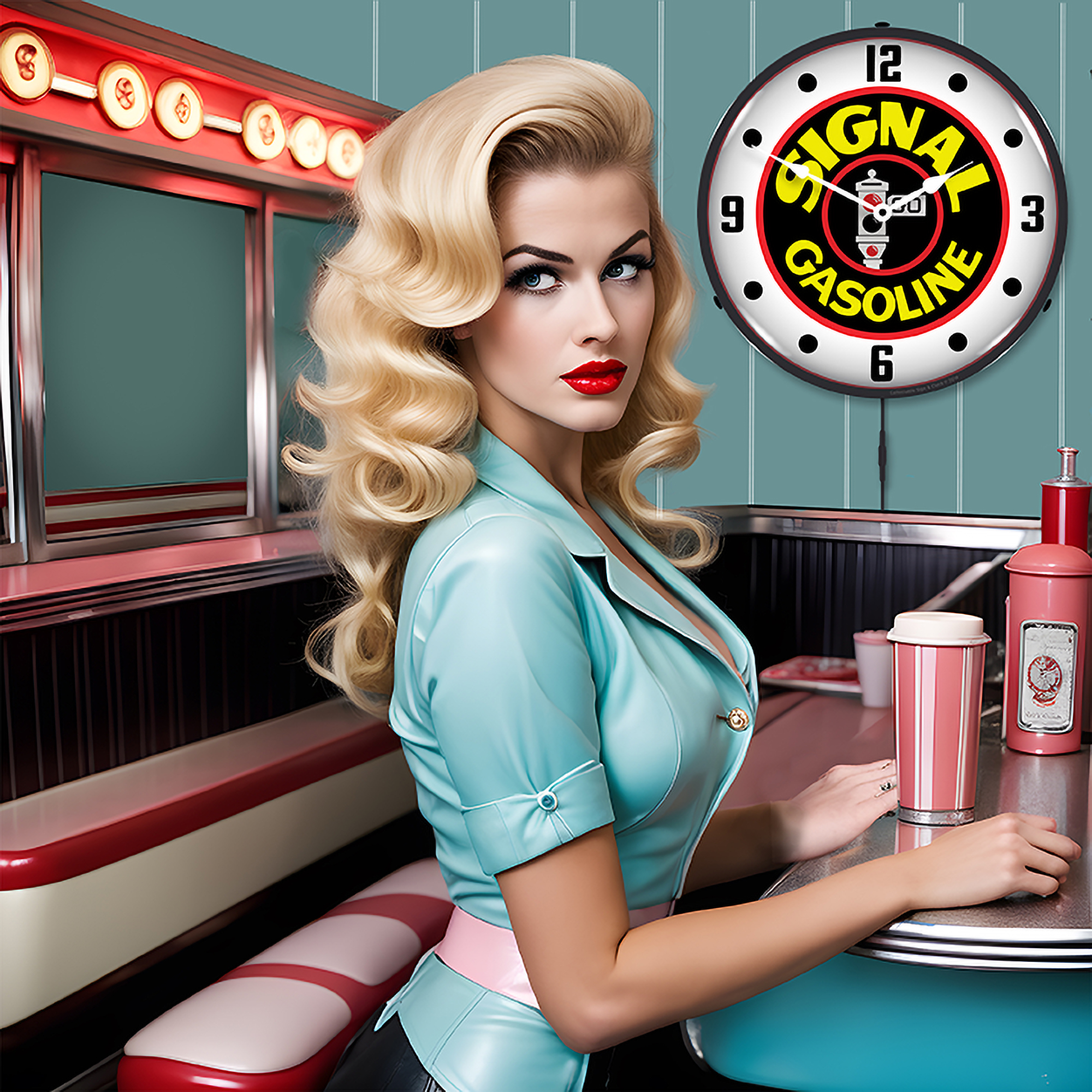 Signal Gas LED Wall Clock Illuminated not Neon 3 Signal Gas LED Wall Clock Illuminated not Neon - Image 3