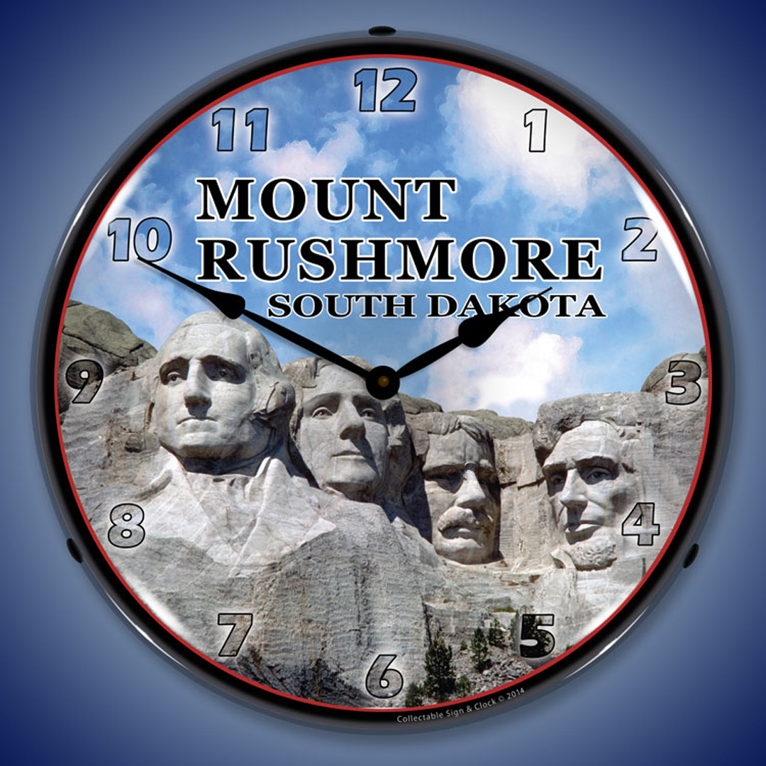 Mount Rushmore LED Wall Clock Illuminated not Neon 2 Mount Rushmore LED Wall Clock Illuminated not Neon - Image 2