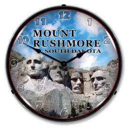 Mount Rushmore LED Wall Clock Illuminated not Neon