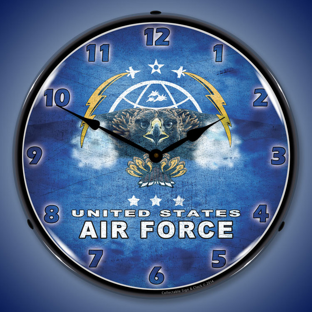 United States Air Force LED Wall Clock Illuminated not Neon 2 United States Air Force LED Wall Clock Illuminated not Neon - Image 2