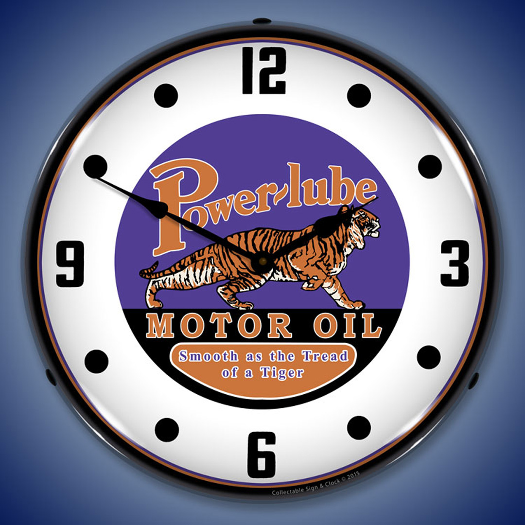 Powerlube Motor Oil LED Wall Clock Illuminated not Neon 2 Powerlube Motor Oil LED Wall Clock Illuminated not Neon - Image 2