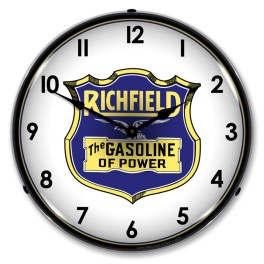 Richfield Gasoline LED Wall Clock Illuminated not Neon