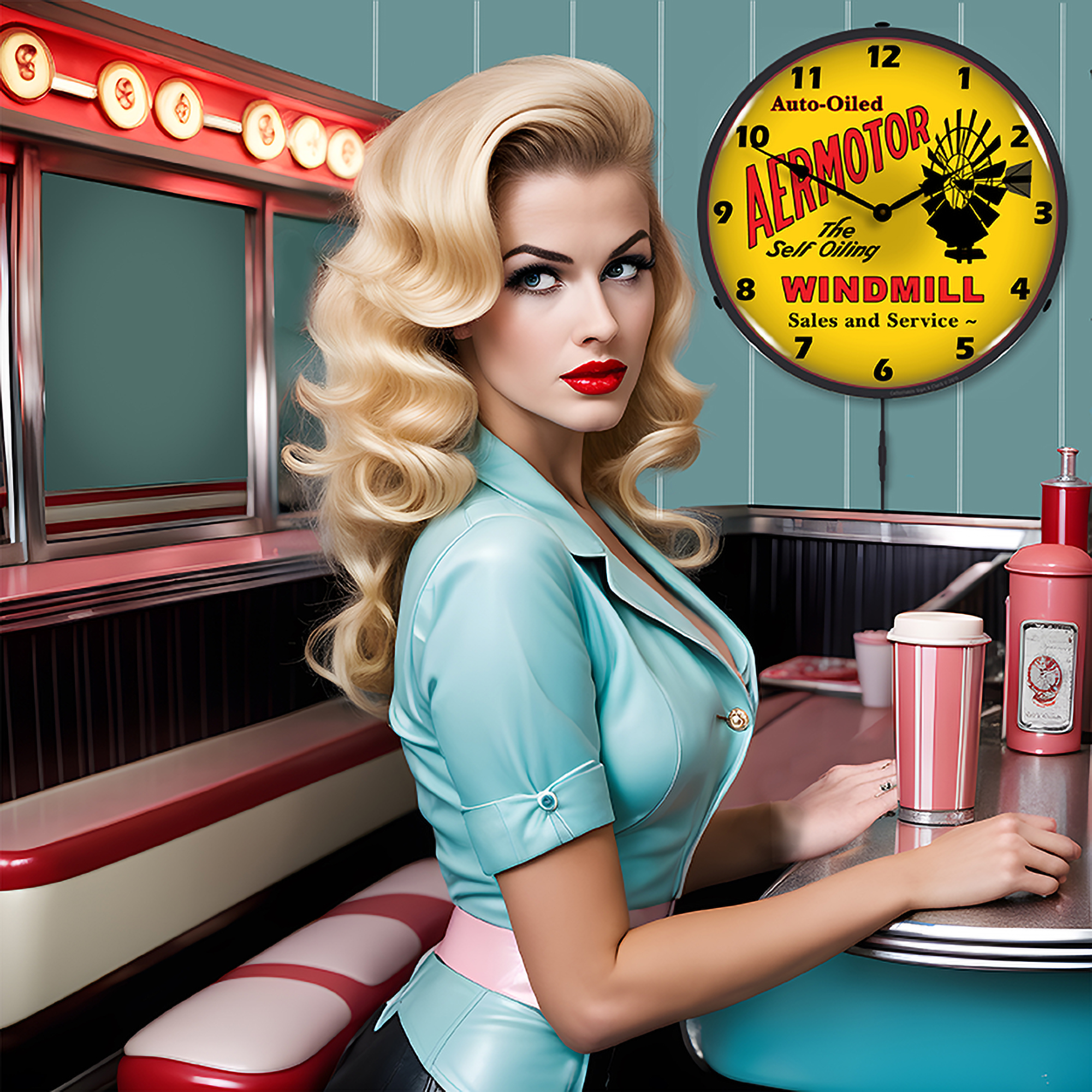 Aermotor Windmill LED Wall Clock Illuminated not Neon 4 Aermotor Windmill LED Wall Clock Illuminated not Neon - Image 4