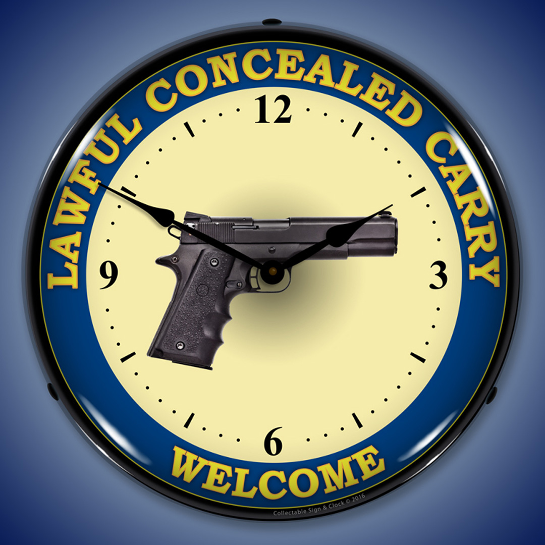 Lawful Concealed Carry LED Wall Clock Illuminated not Neon 2 Lawful Concealed Carry LED Wall Clock Illuminated not Neon - Image 2