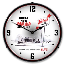 Ashland Oil LED Wall Clock Illuminated not Neon