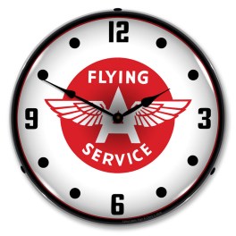 Flying A Service LED Wall Clock Illuminated not Neon