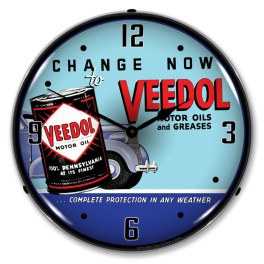 Veedol Oil and Grease LED Wall Clock Illuminated not Neon