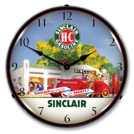 Sinclair Station LED Wall Clock Illuminated not Neon