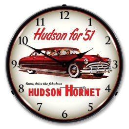 1951 Hudson Hornet LED Wall Clock Illuminated not Neon