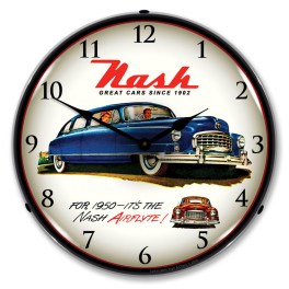 1950 Nash LED Wall Clock Illuminated not Neon