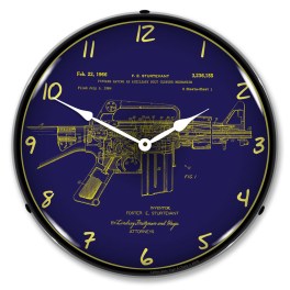 AR-15 Patent  LED Wall Clock Illuminated not Neon