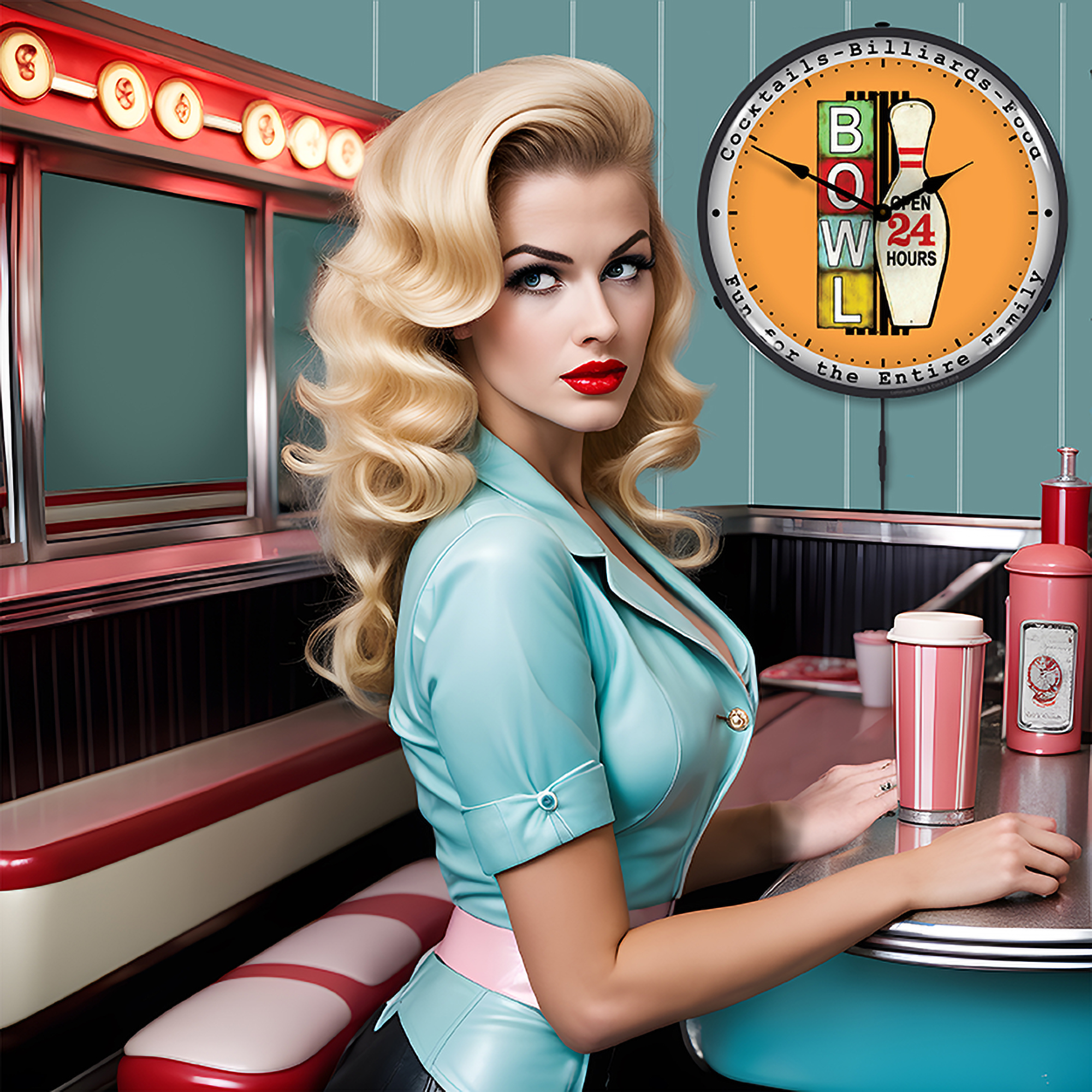 Bowling 24 Hours LED Wall Clock Illuminated not Neon 4 Bowling 24 Hours LED Wall Clock Illuminated not Neon - Image 4