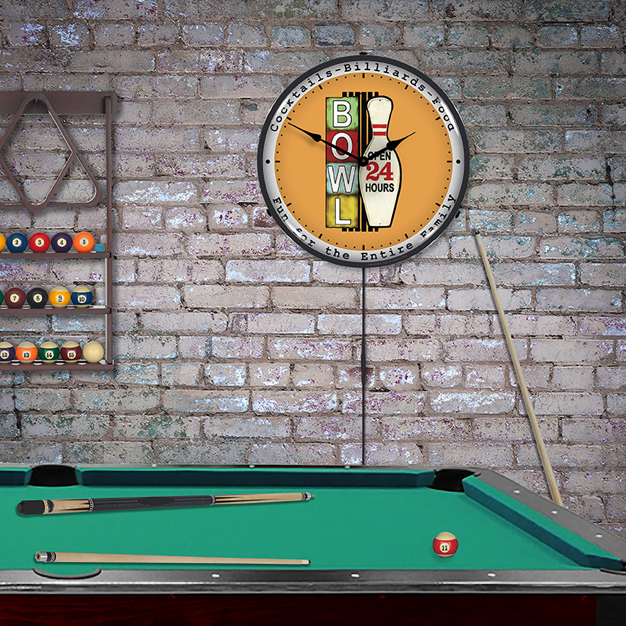 Bowling 24 Hours LED Wall Clock Illuminated not Neon 3 Bowling 24 Hours LED Wall Clock Illuminated not Neon - Image 3