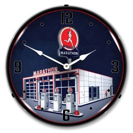 Marathon Gas LED Wall Clock Illuminated not Neon
