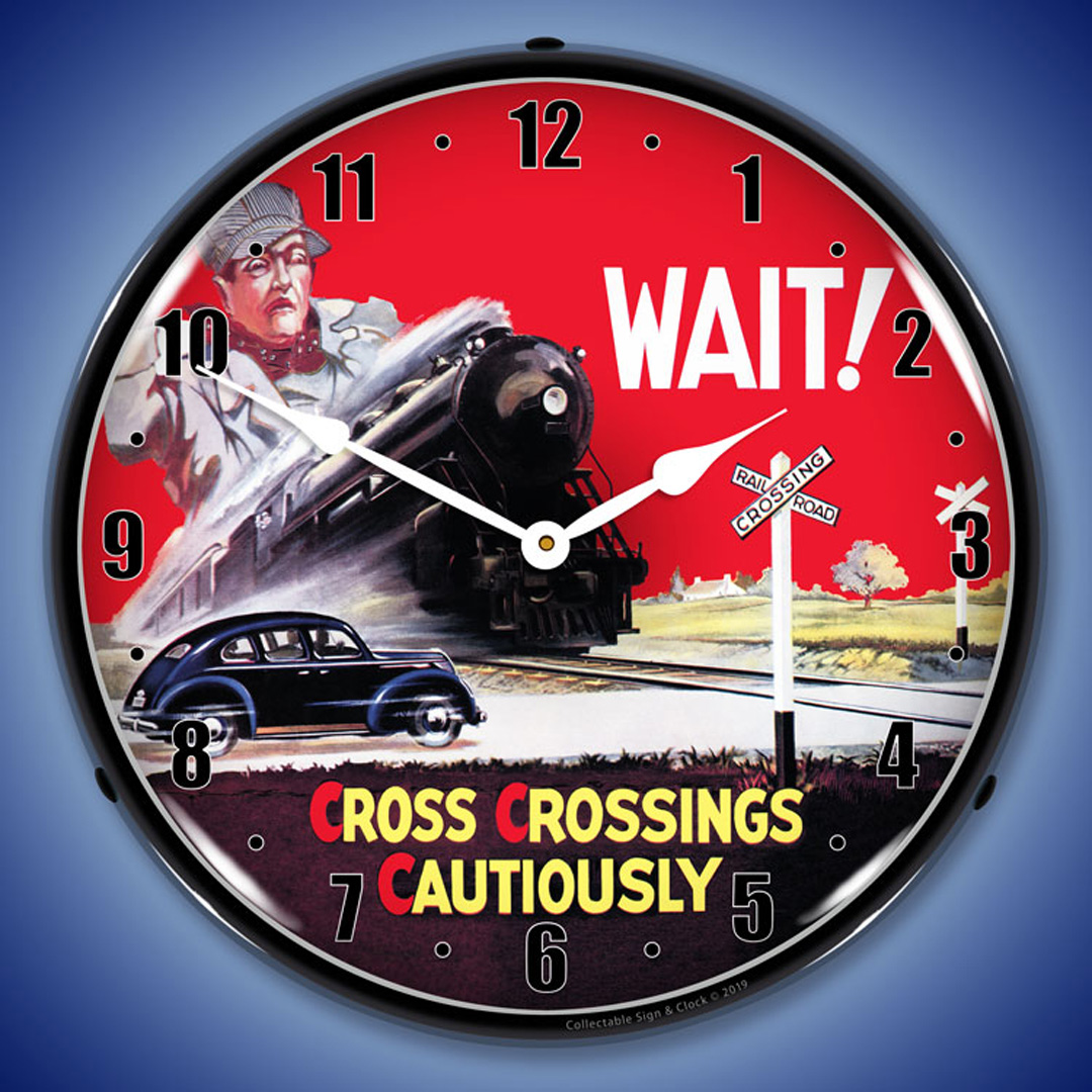 Railroad Safety 1 LED Wall Clock Illuminated not Neon 2 Railroad Safety 1 LED Wall Clock Illuminated not Neon - Image 2
