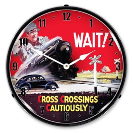 Railroad Safety 1 LED Wall Clock Illuminated not Neon
