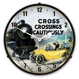 Railroad Safety 2 LED Wall Clock Illuminated not Neon