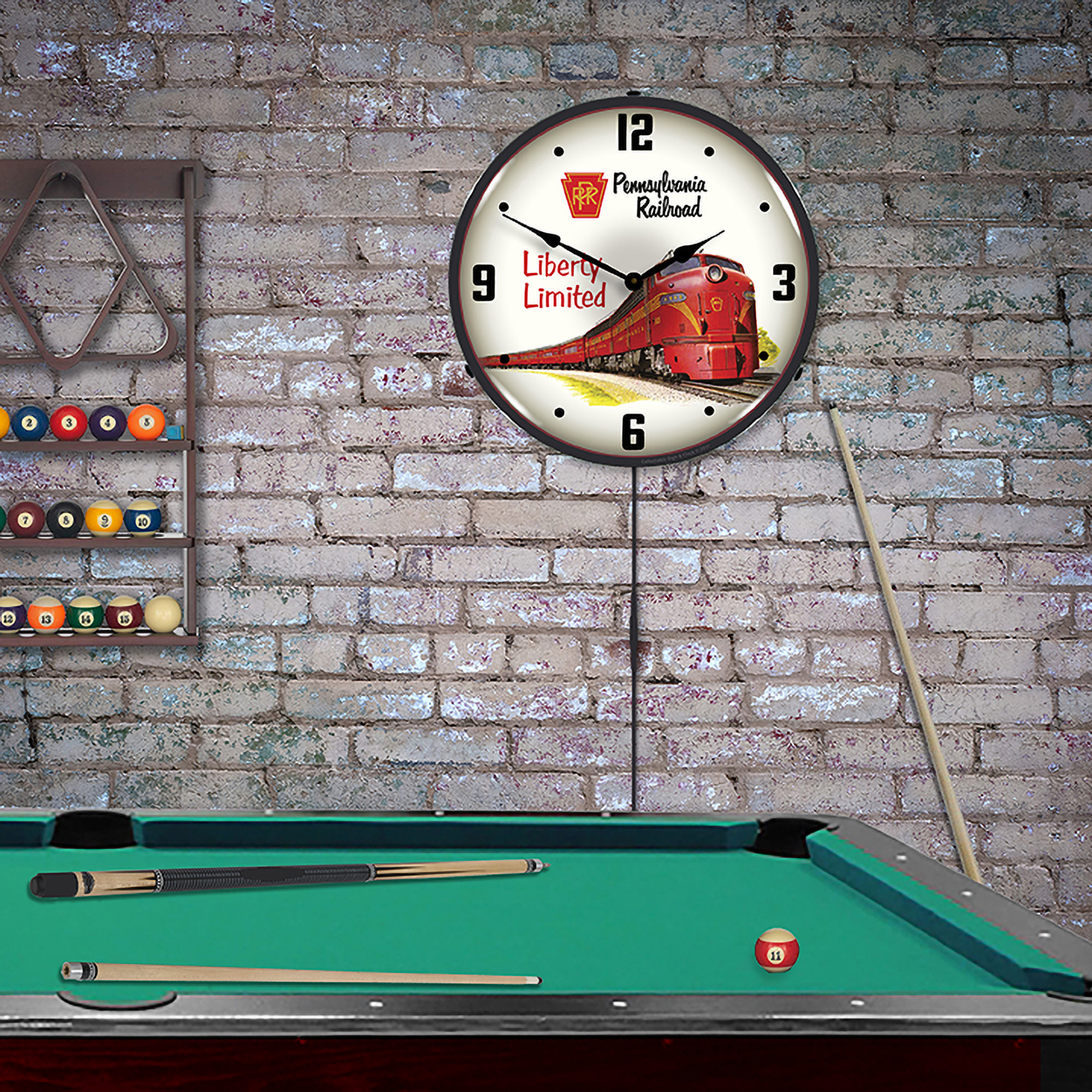 Pennsylvania Railroad Liberty Limited LED Wall Clock Illuminated not Neon 3 Pennsylvania Railroad Liberty Limited LED Wall Clock Illuminated not Neon - Image 3