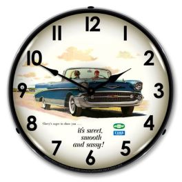 1957 Bel Air Convertible LED Wall Clock  Illuminated not Neon