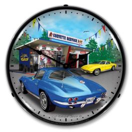 1963 Corvette LED Wall Clock  Illuminated not Neon