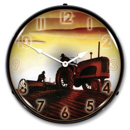 Working in the Field LED Wall Clock Illuminated not Neon