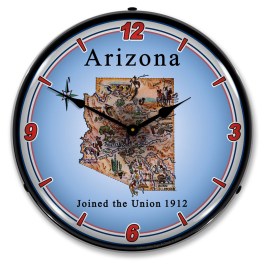 State of Arizona LED Wall Clock Illuminated not Neon