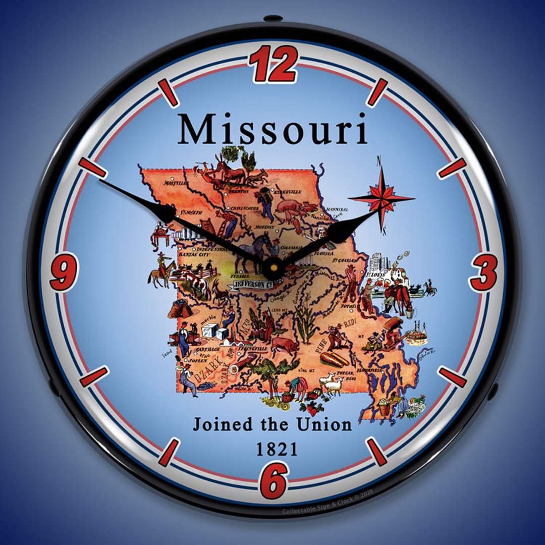 State of Missouri LED Wall Clock Illuminated not Neon 2 State of Missouri LED Wall Clock Illuminated not Neon - Image 2