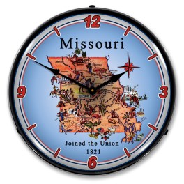 State of Missouri LED Wall Clock Illuminated not Neon