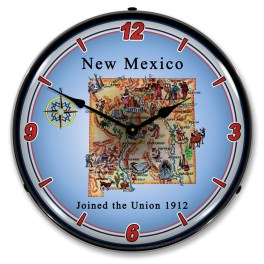 State of New Mexico LED Wall Clock Illuminated not Neon