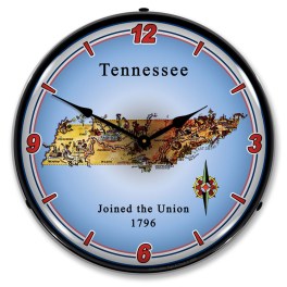 State of Tennessee LED Wall Clock Illuminated not Neon