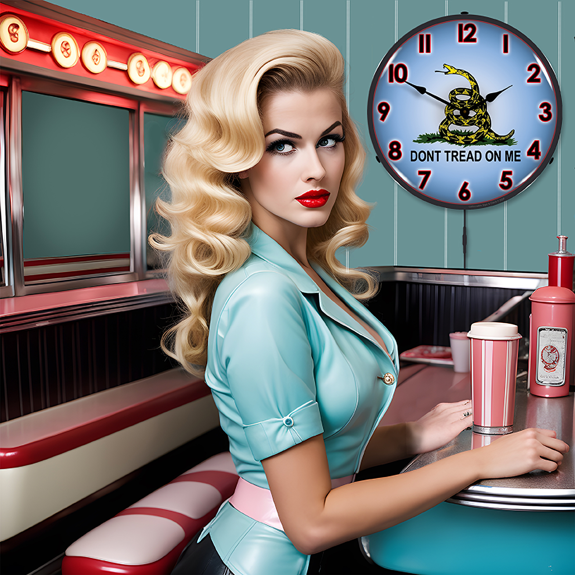 Don't Tread on Me 2 LED Wall Clock Illuminated not Neon 4 Don't Tread on Me 2 LED Wall Clock Illuminated not Neon - Image 4