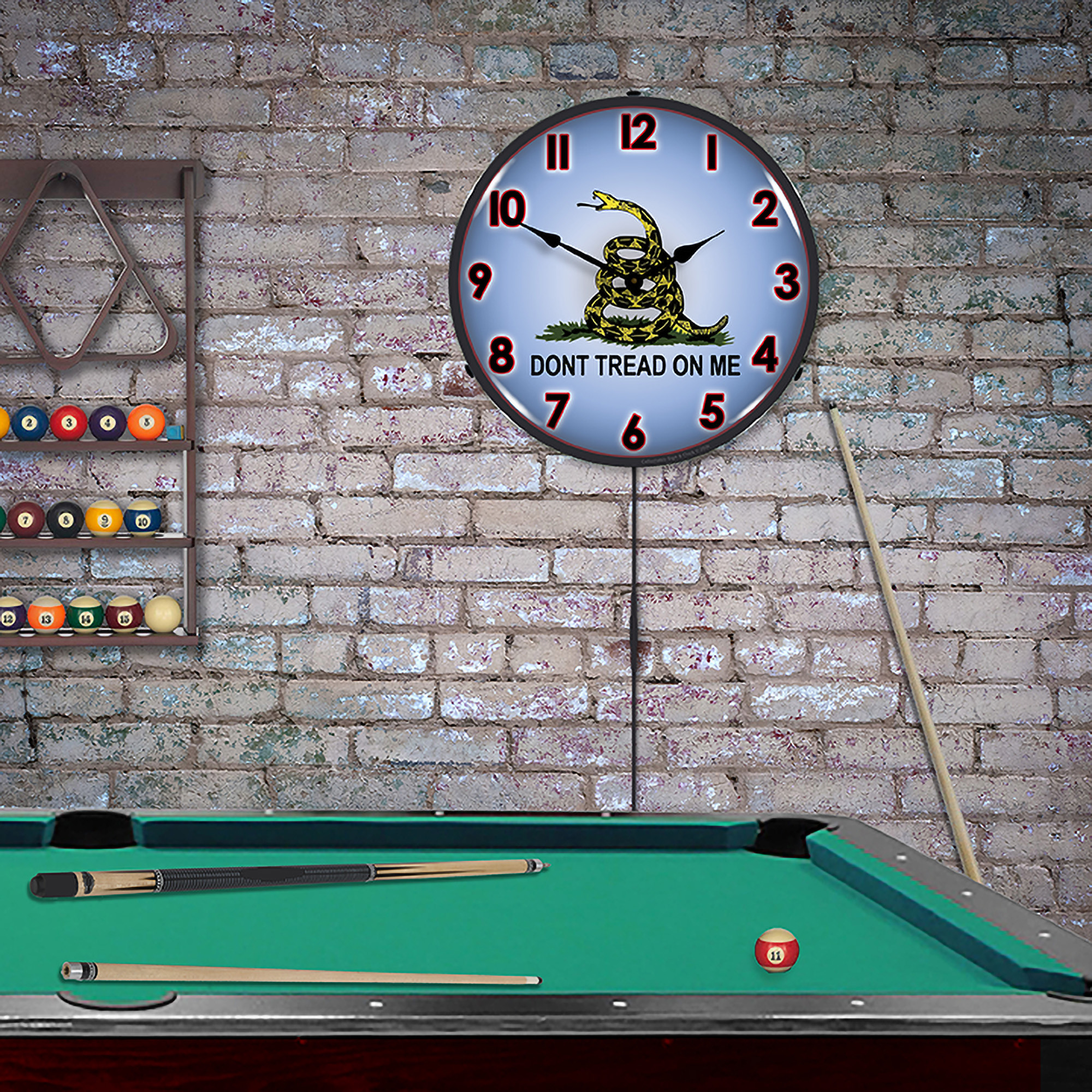 Don't Tread on Me 2 LED Wall Clock Illuminated not Neon 3 Don't Tread on Me 2 LED Wall Clock Illuminated not Neon - Image 3