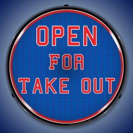 Open For Take Out LED Sign Illuminated not Neon