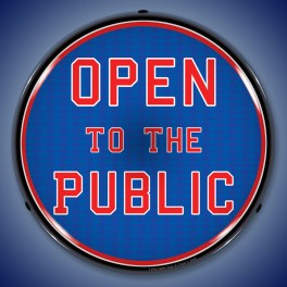 Open To The Public LED Sign Illuminated not Neon