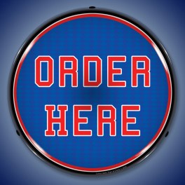Order Here LED Sign Illuminated not Neon