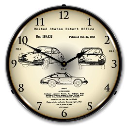 Porsche 911 1964 Patent LED Wall Clock Illuminated not Neon