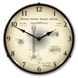 Gibson Les Paul 1955 Patent LED Wall Clock Illuminated not Neon