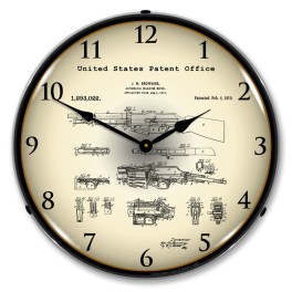 B.A.R. Browning Automatic Rifle 1919 Patent LED Wall Clock Illuminated not Neon
