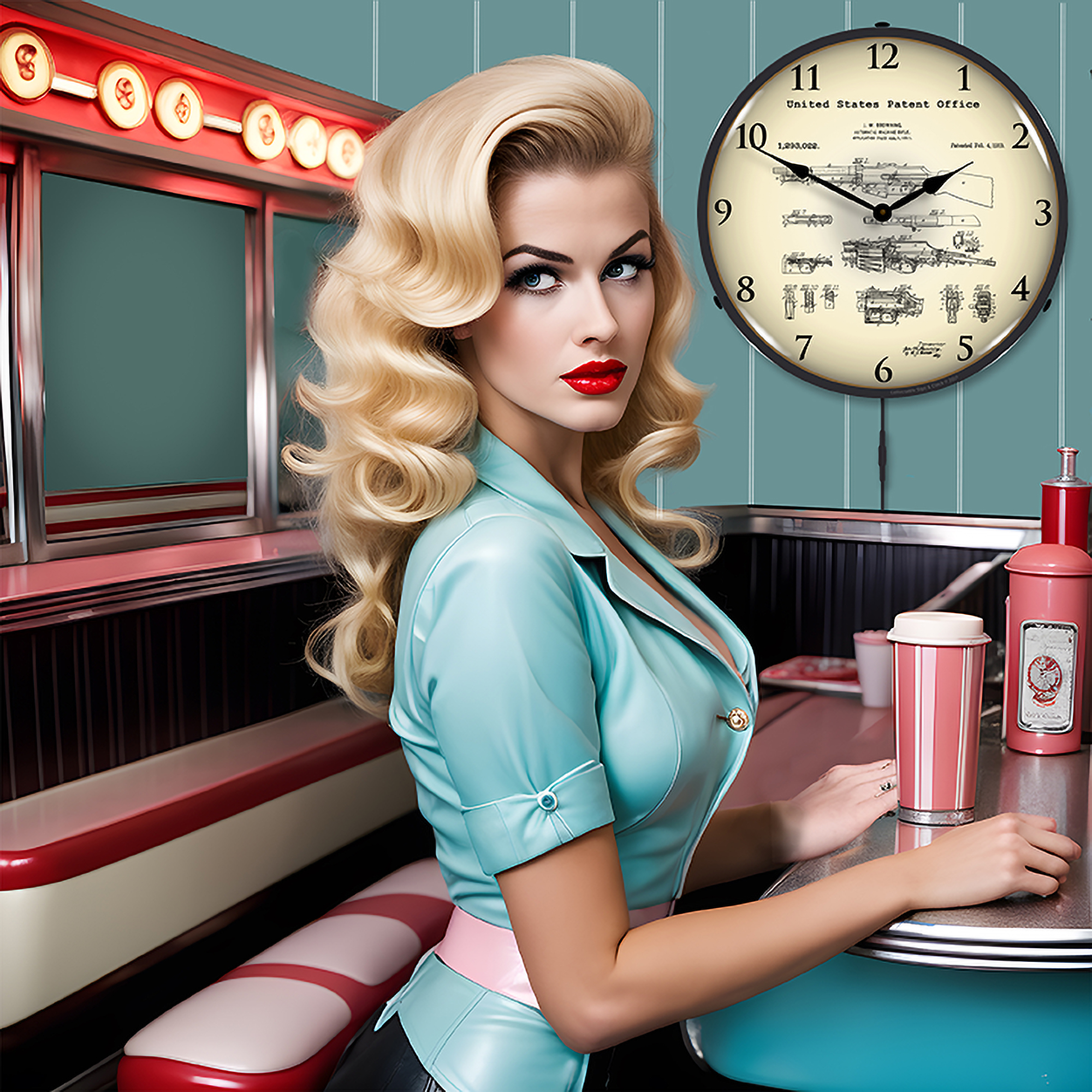 B.A.R. Browning Automatic Rifle 1919 Patent LED Wall Clock Illuminated not Neon 4 B.A.R. Browning Automatic Rifle 1919 Patent LED Wall Clock Illuminated not Neon - Image 4