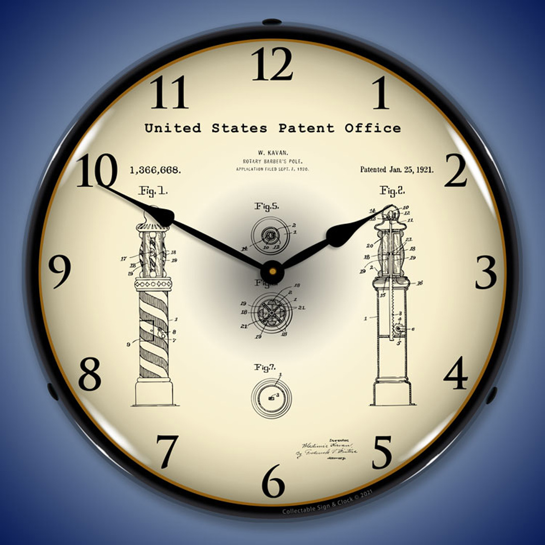 Kavan Rotary Barber Pole 1920 Patent LED Wall Clock Illuminated not Neon 2 Kavan Rotary Barber Pole 1920 Patent LED Wall Clock Illuminated not Neon - Image 2
